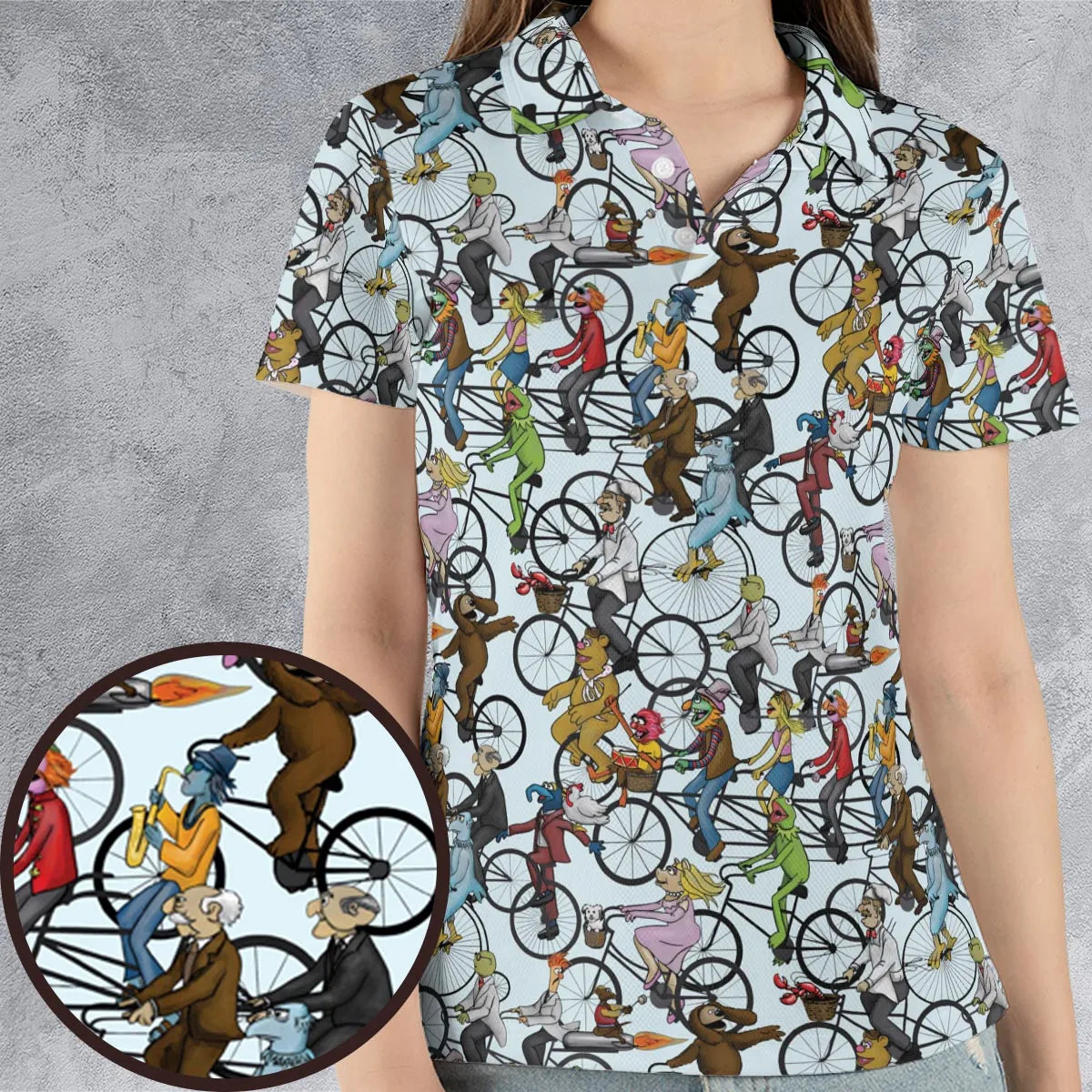 Tour De Muppet The Muppet Movie AOP Men/Women Polo Shirt