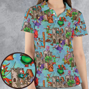 Steal From the Rich Robin Hood AOP Men/Women Polo Shirt