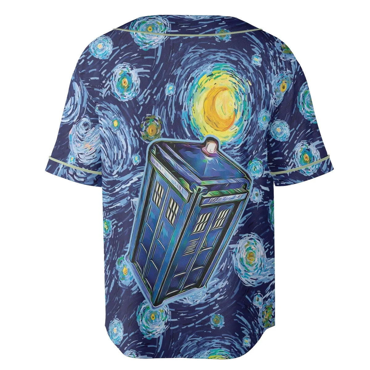 Tardis Starry Night Doctor Who Unisex Baseball Jersey