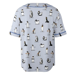 Penguin Yoga Pattern Unisex Baseball Jersey