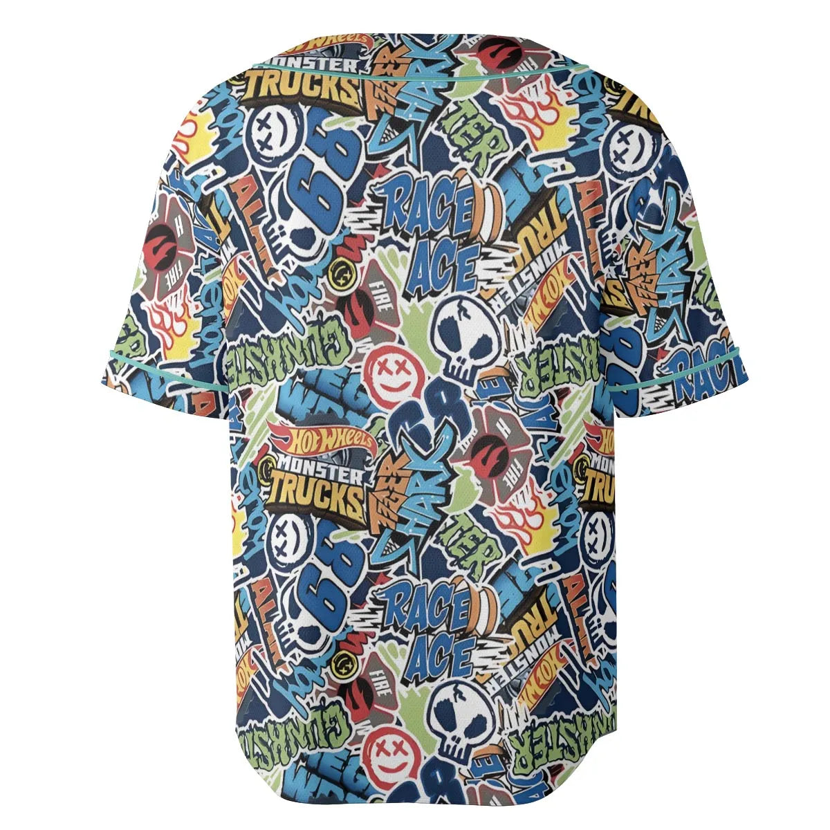 Hot Wheels Monster Trucks Logos Unisex Baseball Jersey