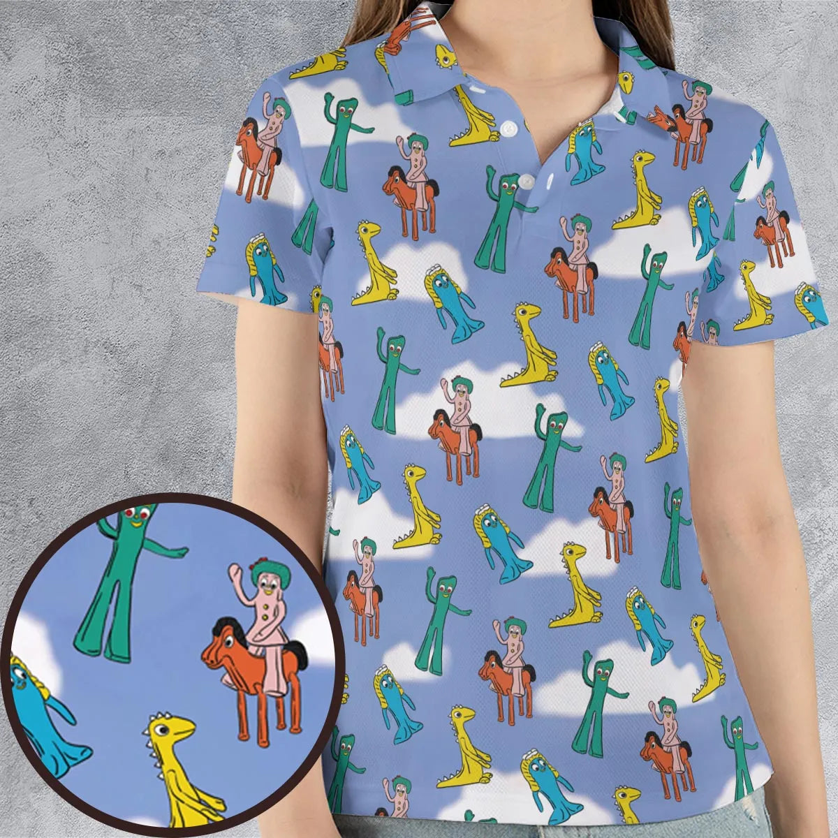 Gumby Characters AOP Men/Women Polo Shirt
