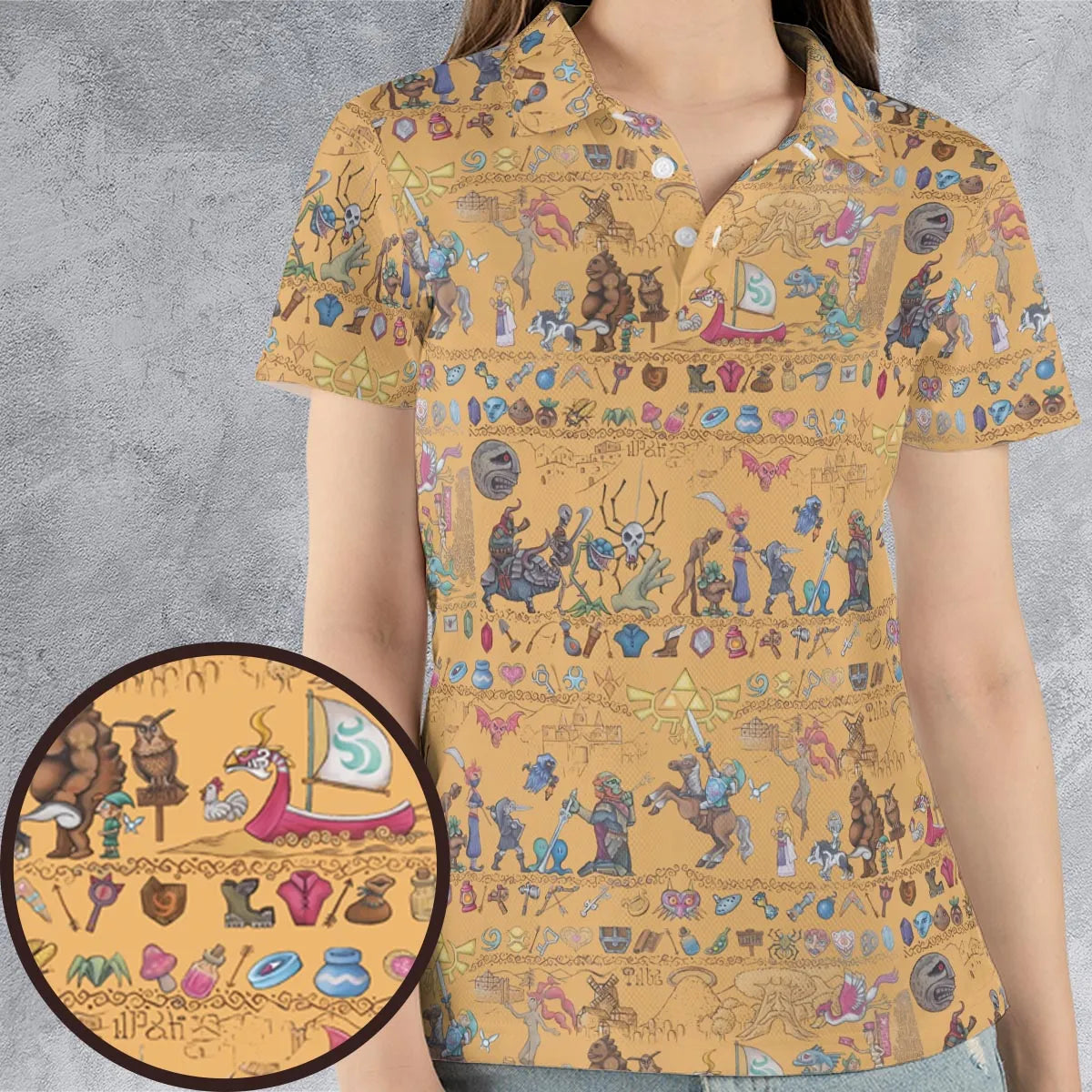 Link's Journey Tapestry The Legend Of Zelda AOP Men/Women Polo Shirt
