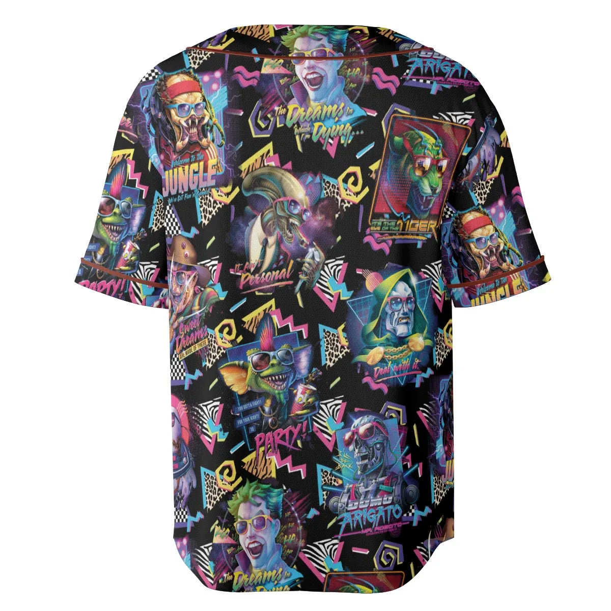 Retro Horror Characters Halloween Unisex Baseball Jersey