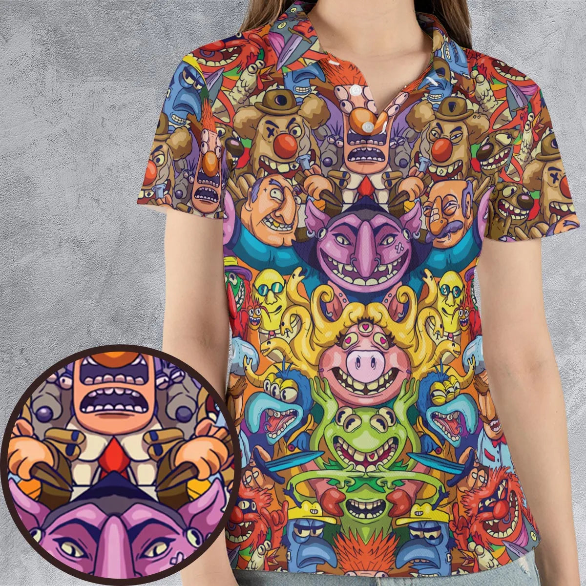 Monster Muppets The Muppets Characters AOP Men/Women Polo Shirt