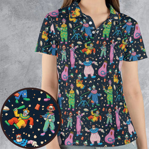 Clowns Popcorn Killer Klowns from Outer Space Pattern AOP Men/Women Polo Shirt