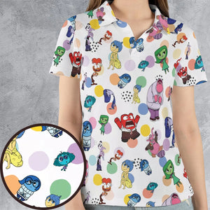 Emotion Characters Inside Out AOP Men/Women Polo Shirt