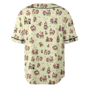 So Cute Bowser and Mario Pattern Unisex Baseball Jersey