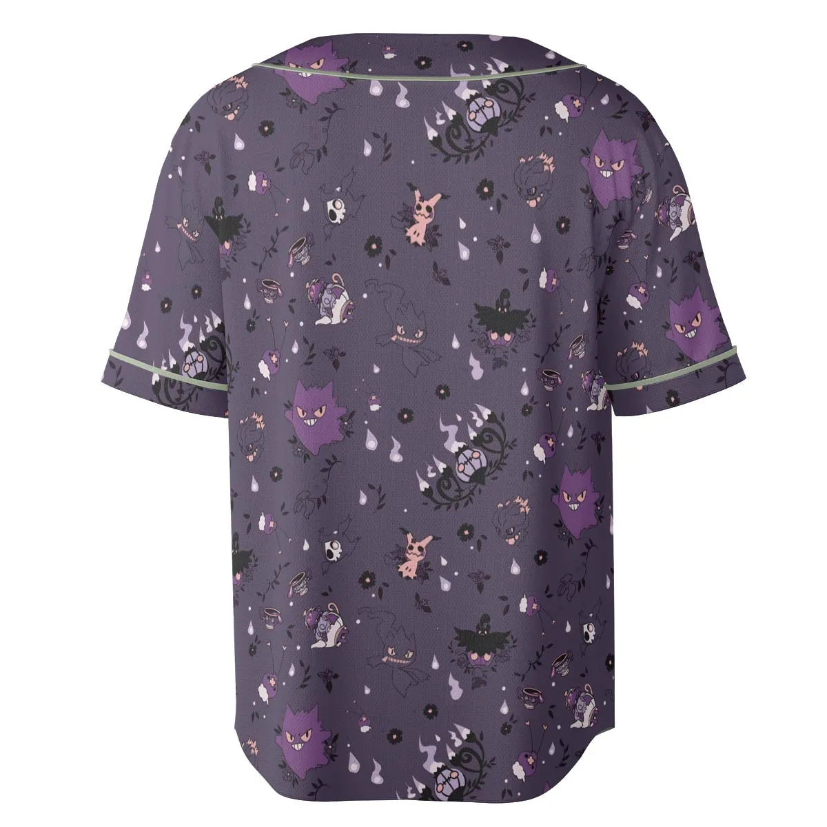 Pokemon Ghost-typen Gengar Banette Litwick Mismagius Unisex Baseball Jersey