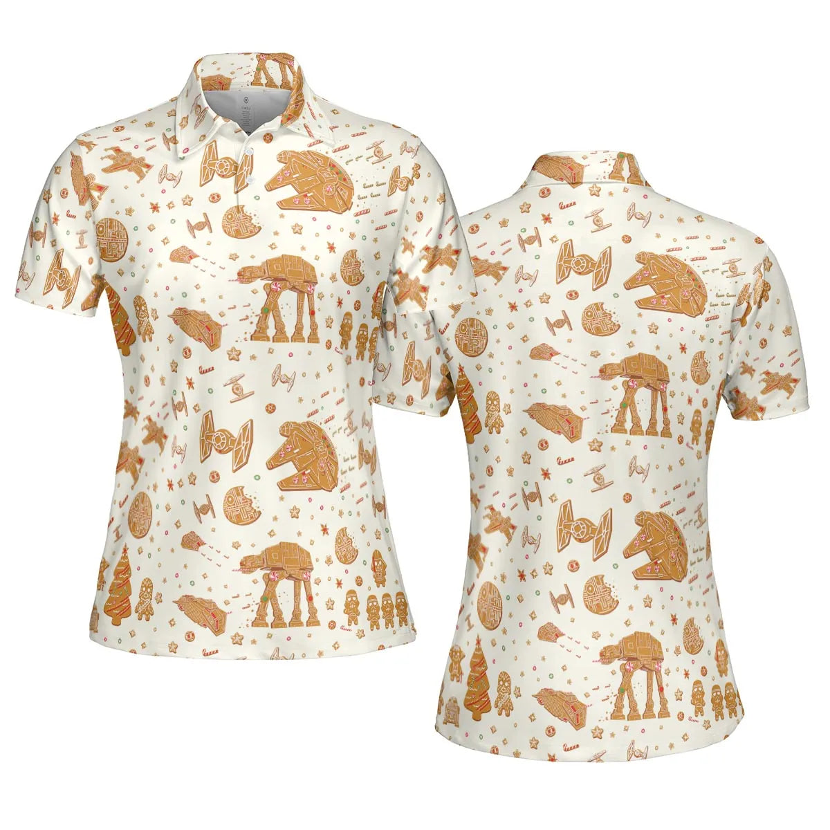 Gingerbread Christmas Star Wars AOP Men/Women Polo Shirt