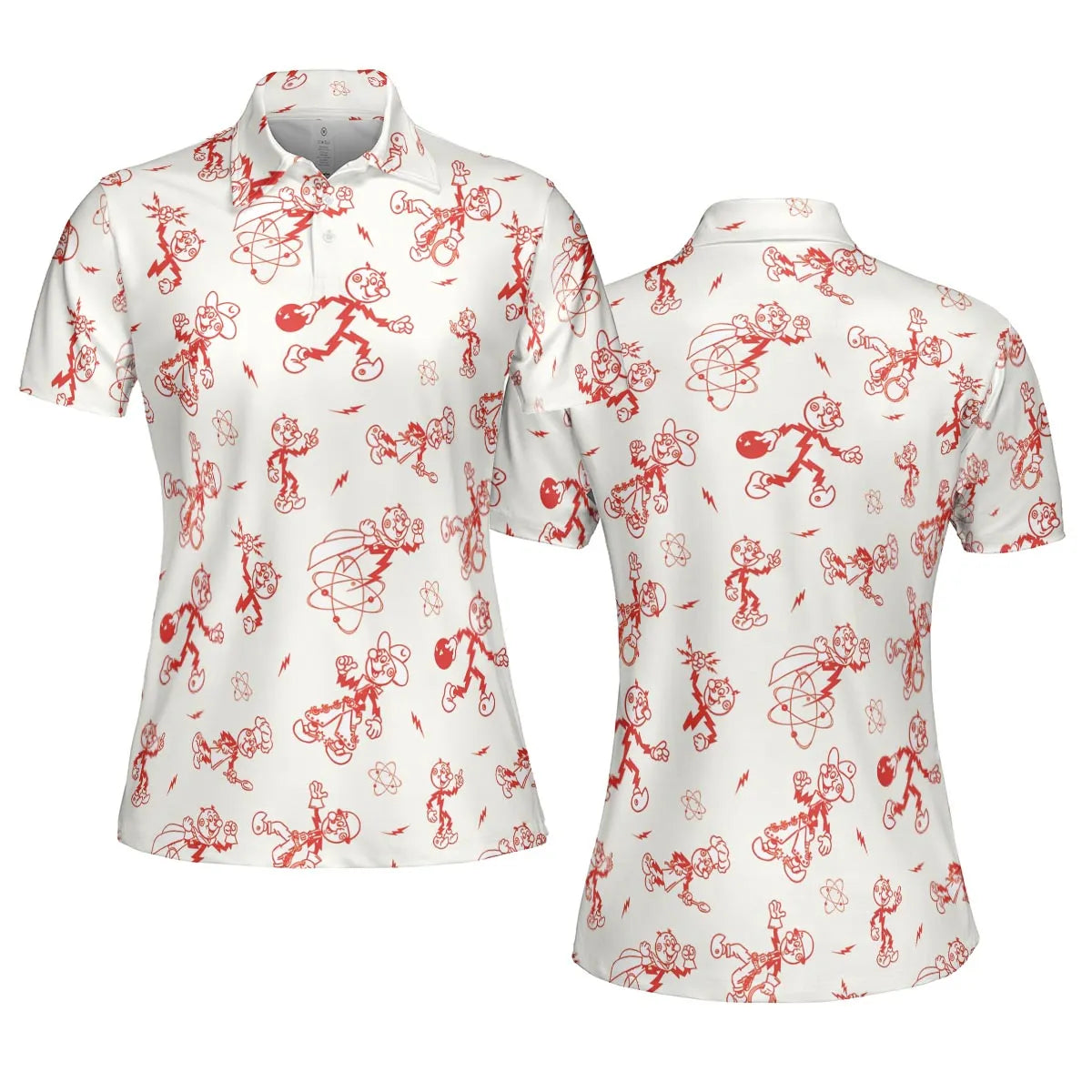 Vintage Style Nostalgic Reddy Kilowatt AOP Men/Women Polo Shirt