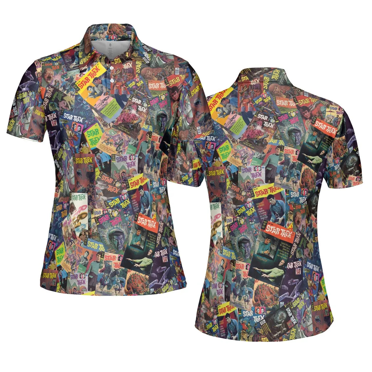 Vintage 1970s Star Trek Comic Books Collage AOP Men/Women Polo Shirt