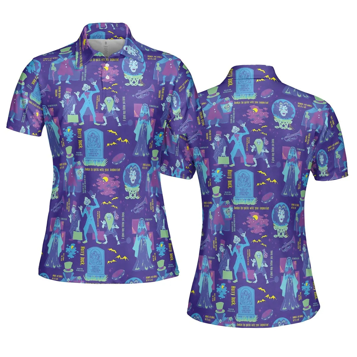 Happy Haunts Journal Haunted Mansion AOP Men/Women Polo Shirt