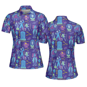 Happy Haunts Journal Haunted Mansion AOP Men/Women Polo Shirt
