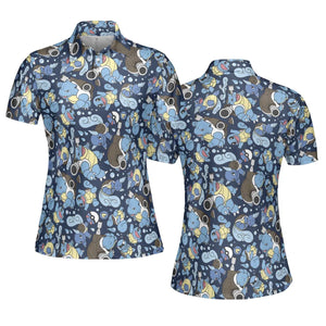 Blastoise Wartortle Squirtle Pokemon Pattern AOP Men/Women Polo Shirt