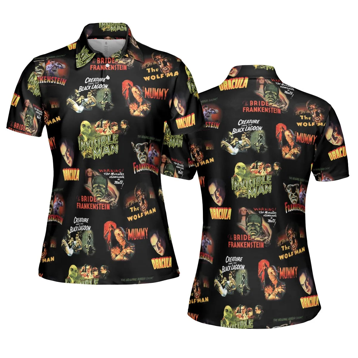 Teaming Monsters All Up Universal Monsters AOP Men/Women Polo Shirt