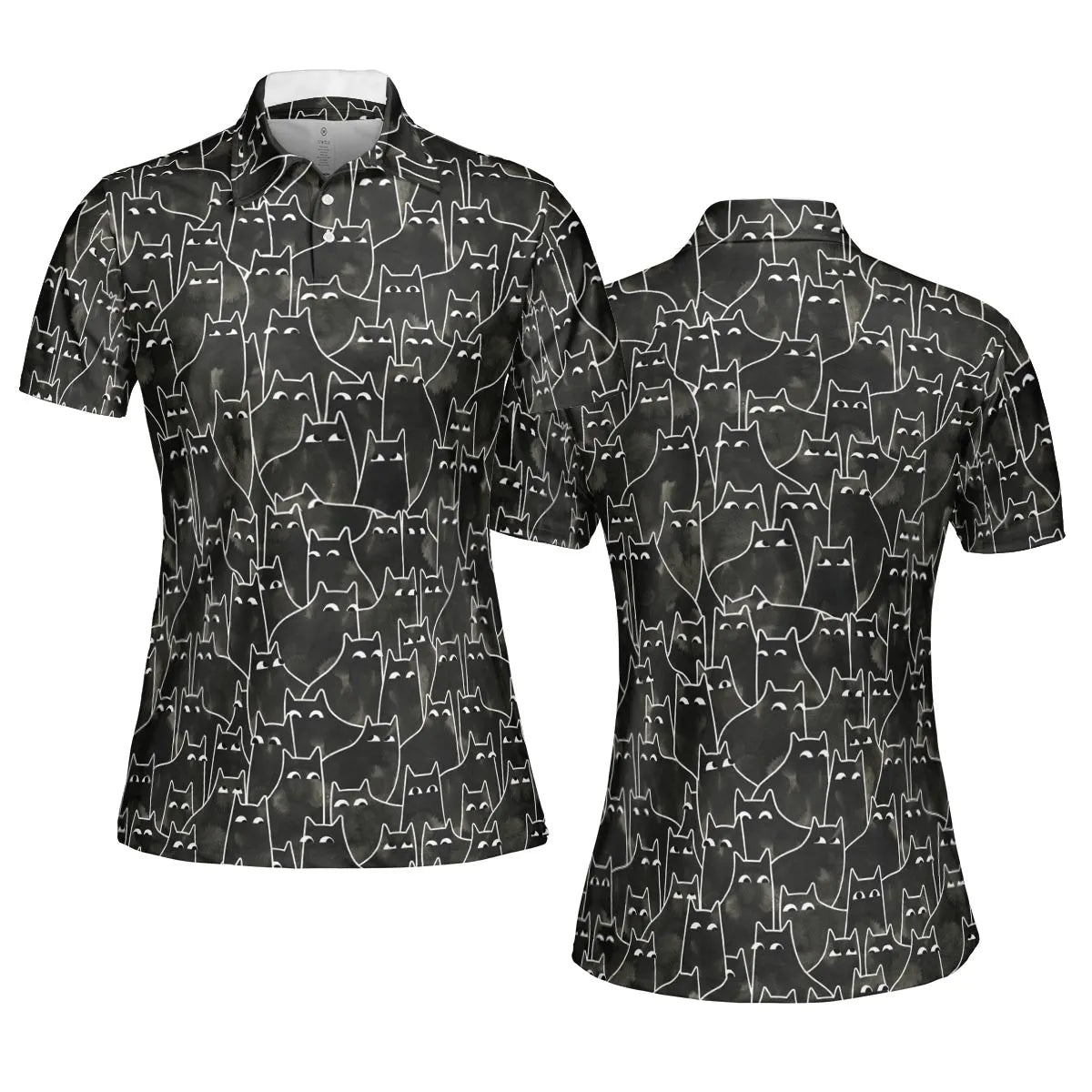 Suspicious Cats Funny Cat AOP Men/Women Polo Shirt