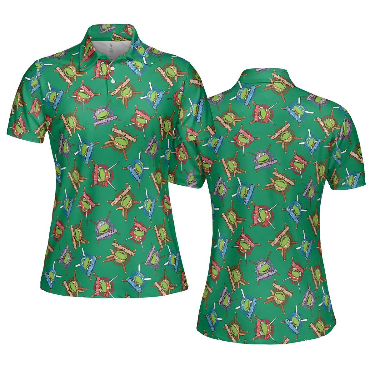 TMNT Characters Pattern AOP Men/Women Polo Shirt