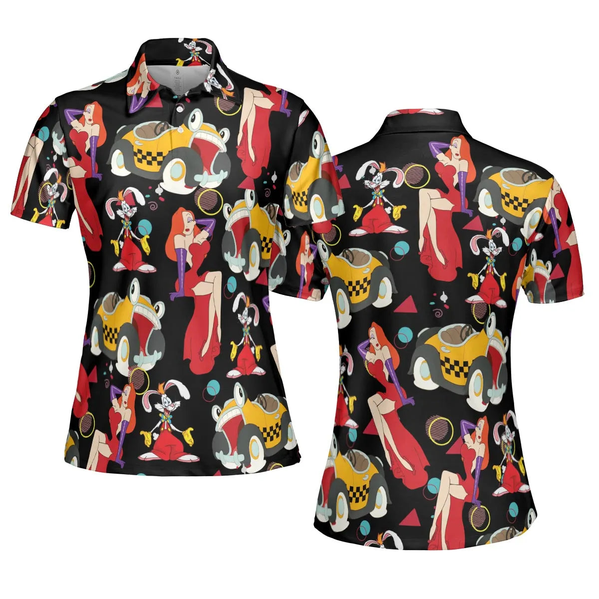 Retro 90s Jessica Rabbit Roger Rabbit AOP Men/Women Polo Shirt