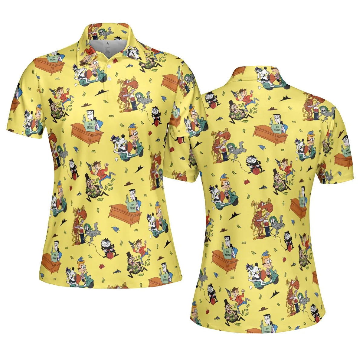 Moose And Squirrel The Adventures of Rocky and Bullwinkle AOP Men/Women Polo Shirt