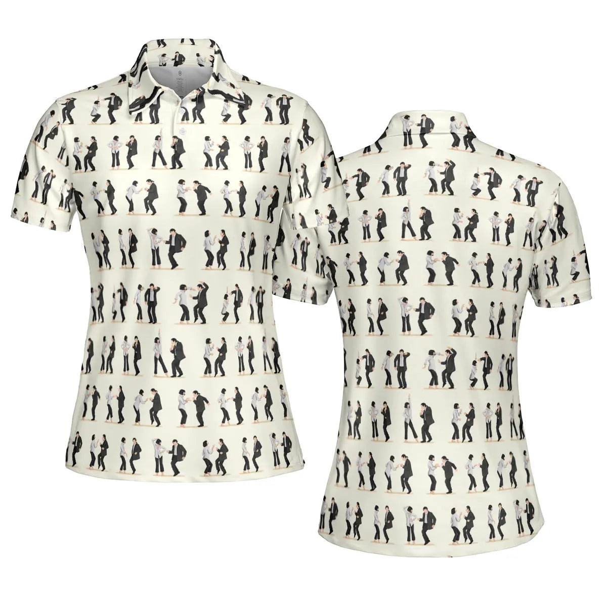 Mia Wallace and Vincent Vega Dance Pulp Fiction AOP Men/Women Polo Shirt