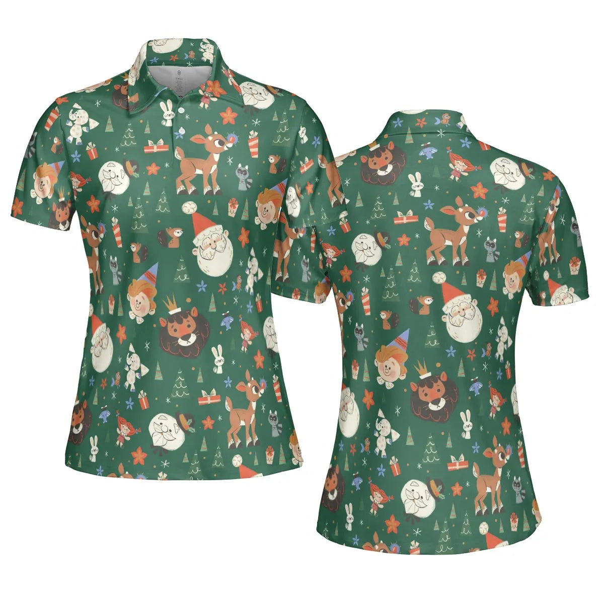 Rudolph The Red Nosed Reindeer Characters AOP Men/Women Polo Shirt