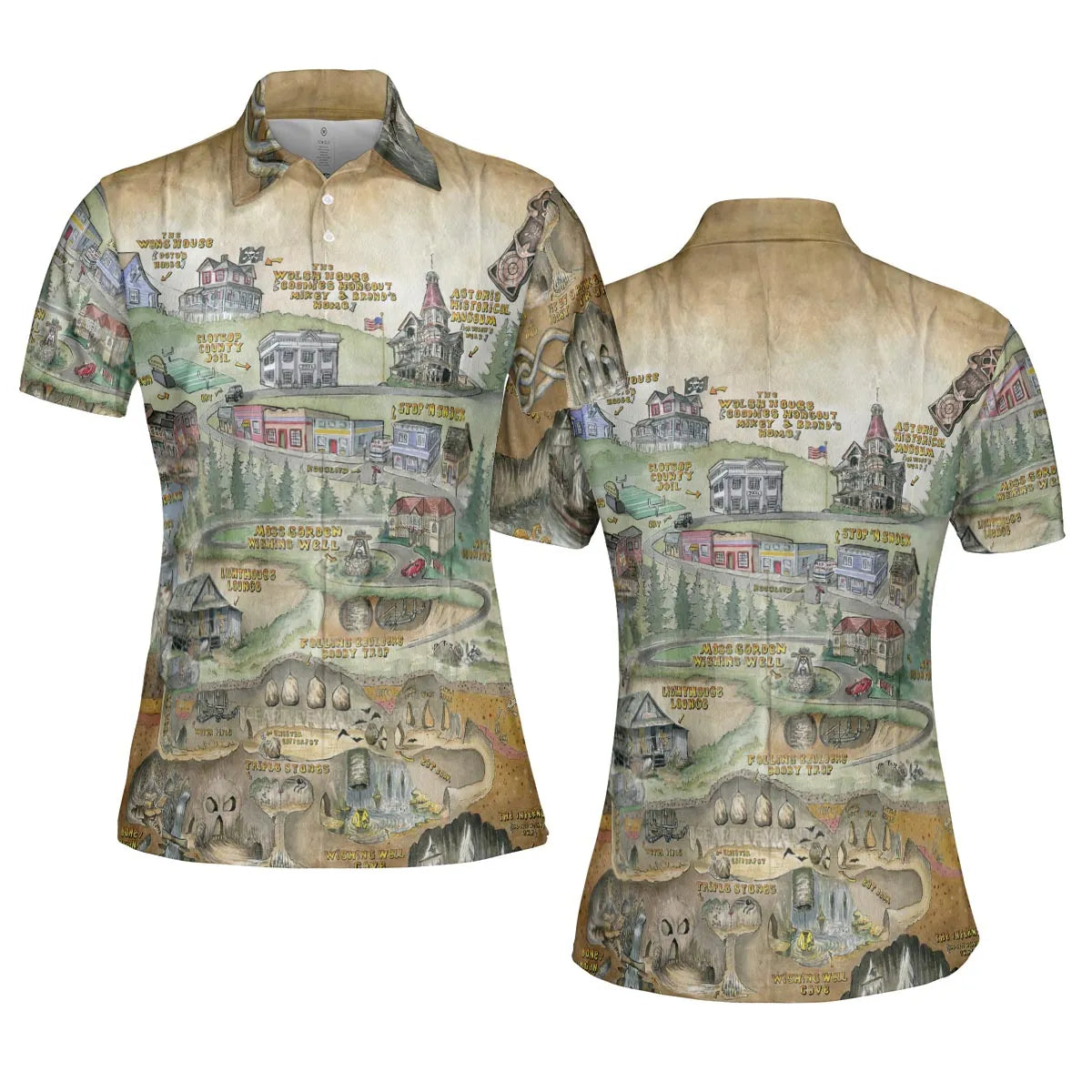 The Goonies Adventure Map AOP Men/Women Polo Shirt