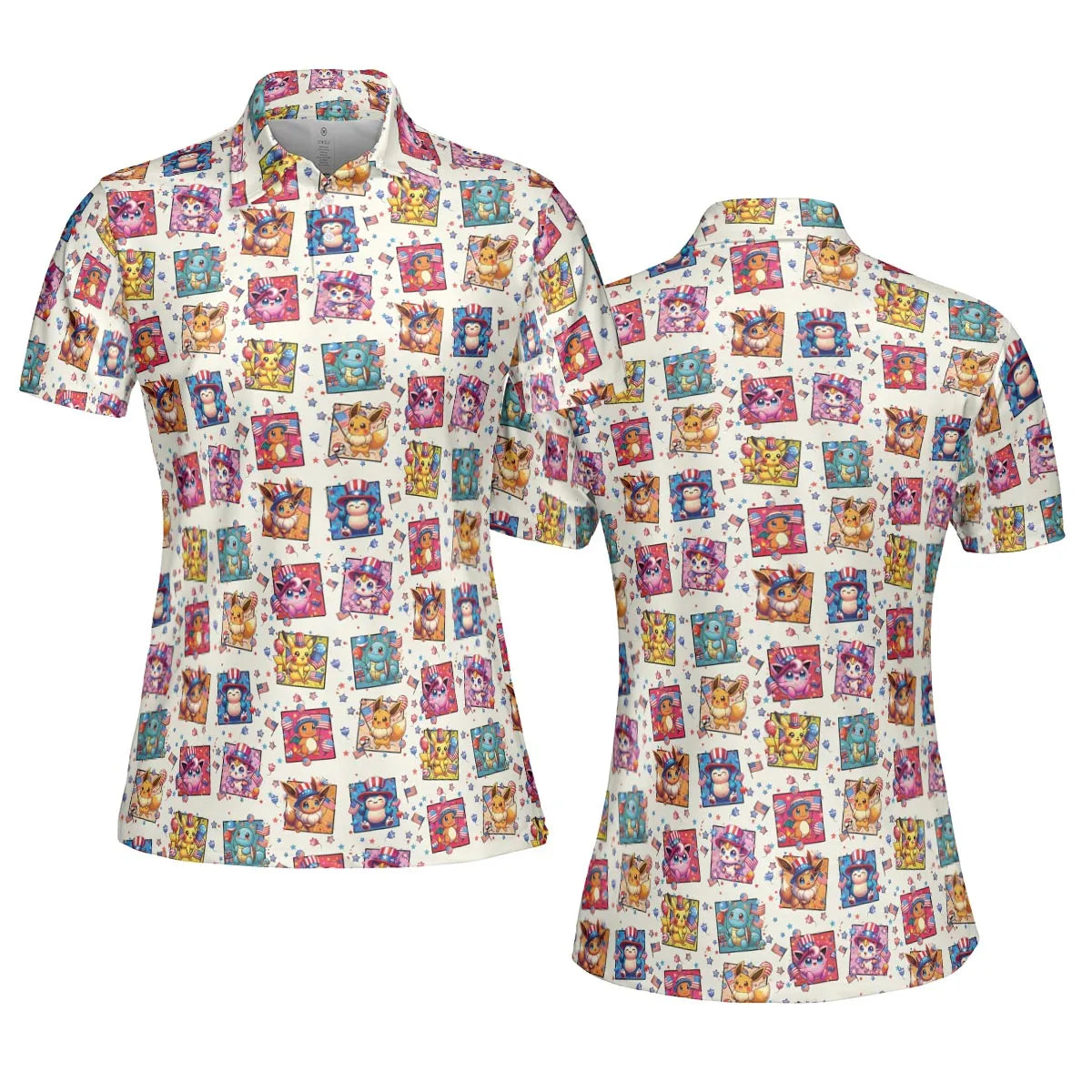 Chill The 4th Out Pokemon AOP Men/Women Polo Shirt