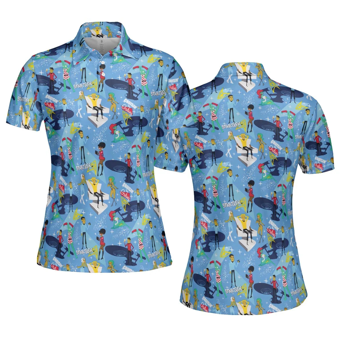 Cruisin' The Galaxy Star Trek AOP Men/Women Polo Shirt