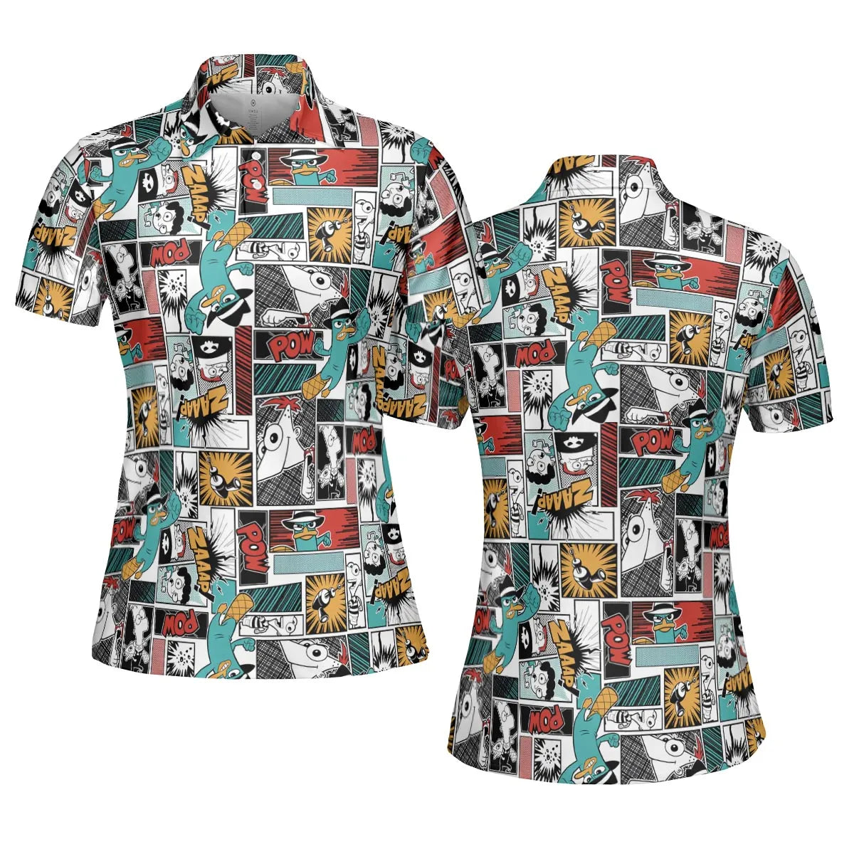 Zaaap! Phineas and Ferb AOP Men/Women Polo Shirt