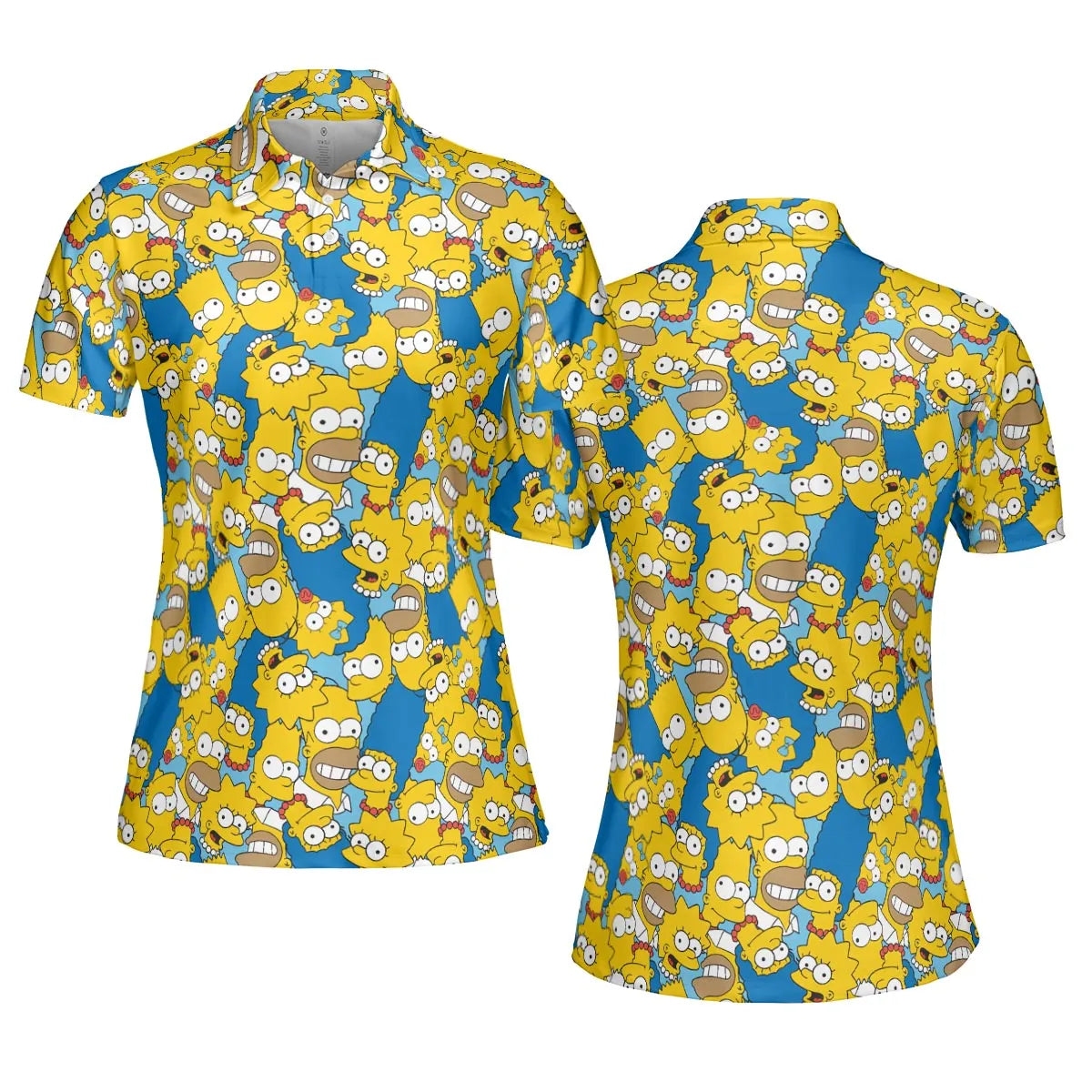 Head Toss The Simpson Characters AOP Men/Women Polo Shirt