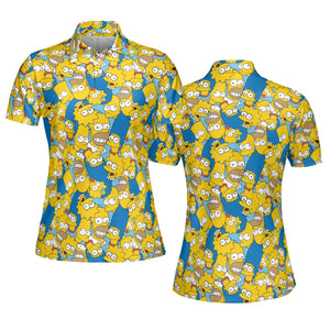 Head Toss The Simpson Characters AOP Men/Women Polo Shirt