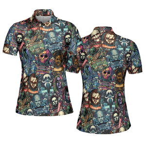 Horror Movie Characters Pattern AOP Men/Women Polo Shirt