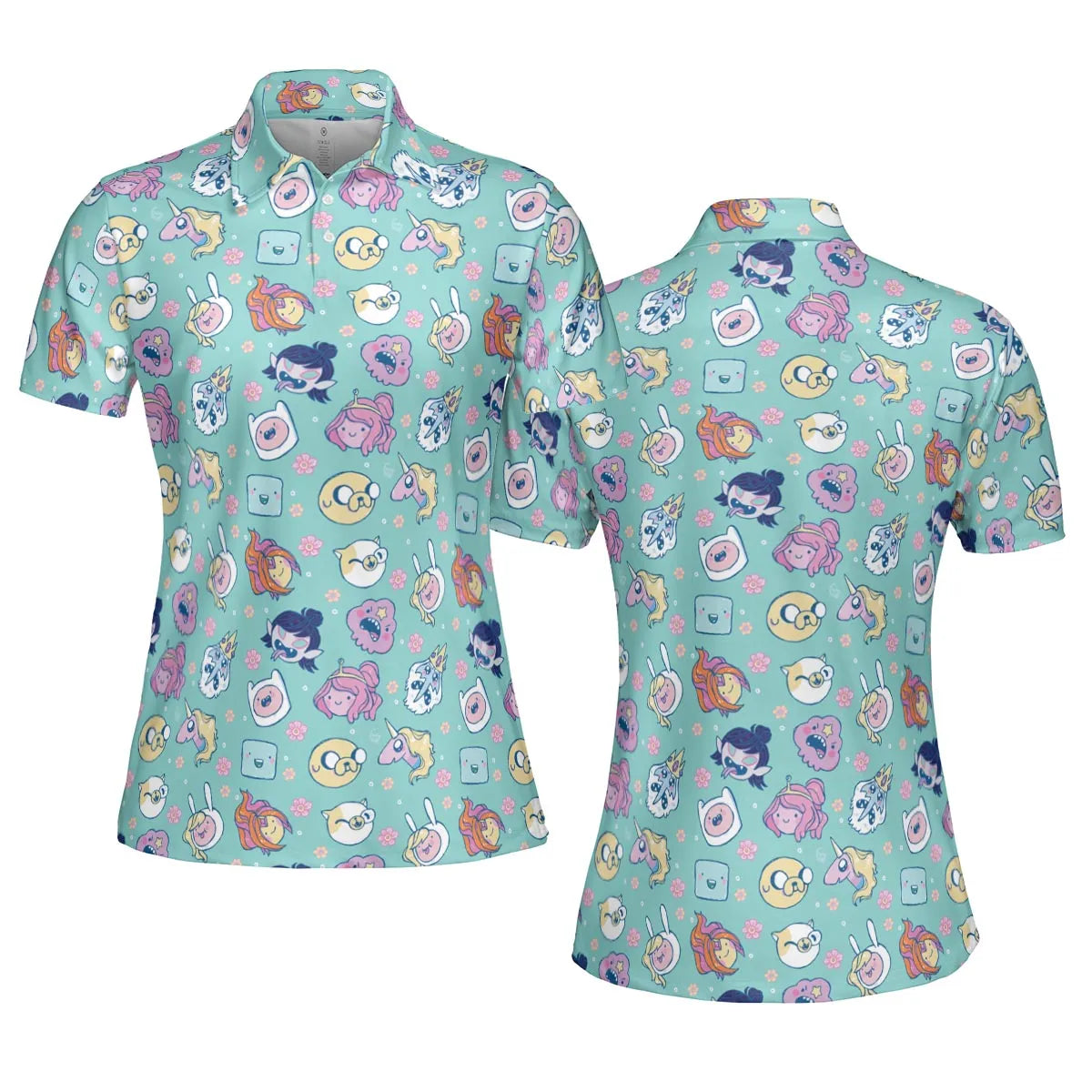 Adventure Time Floral Pattern AOP Men/Women Polo Shirt