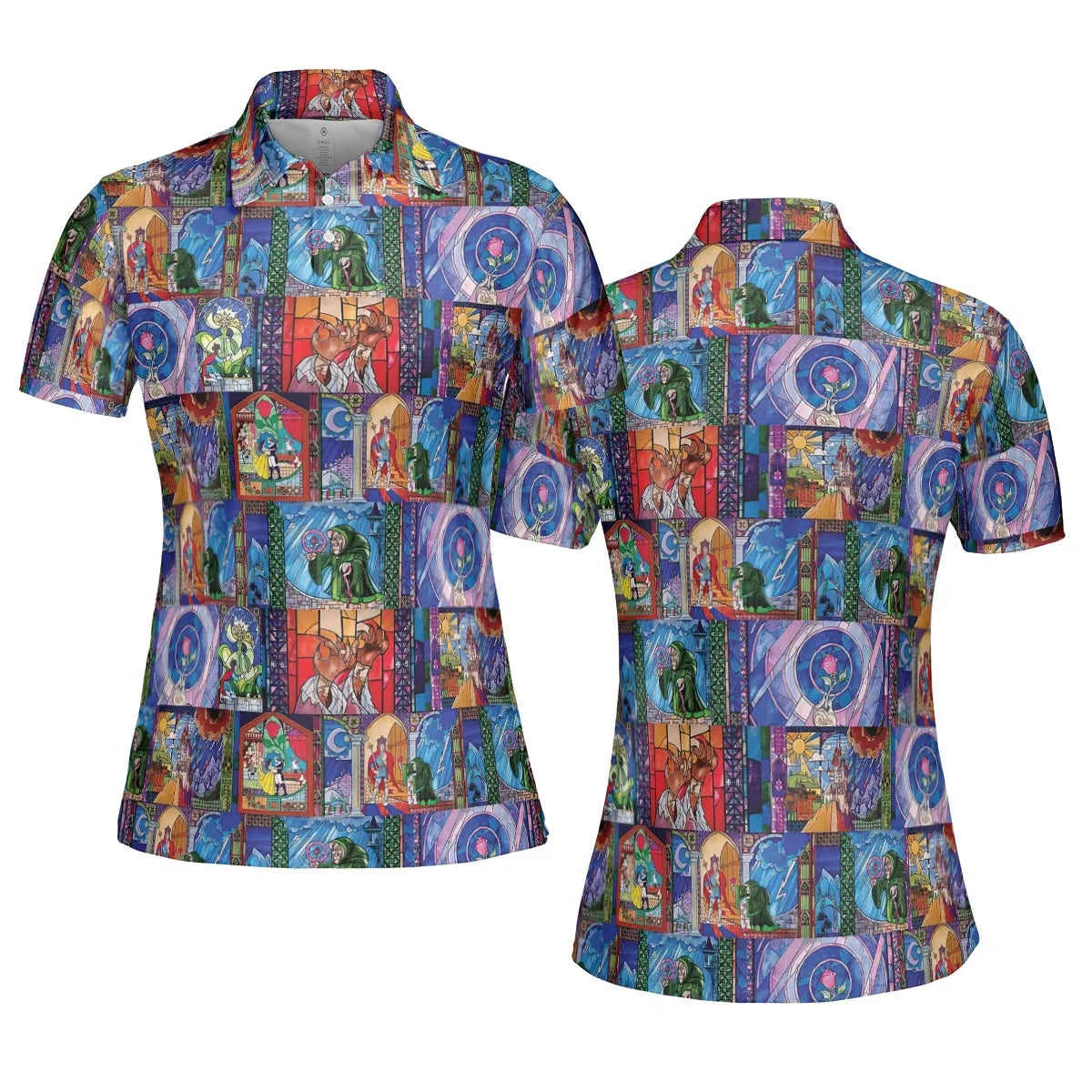 Beauty And The Beast Story Windows AOP Men/Women Polo Shirt