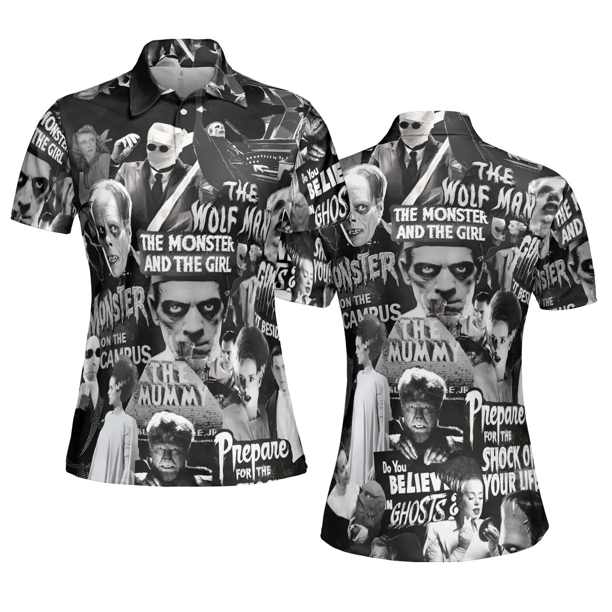 Universal Monsters Pattern AOP Men/Women Polo Shirt
