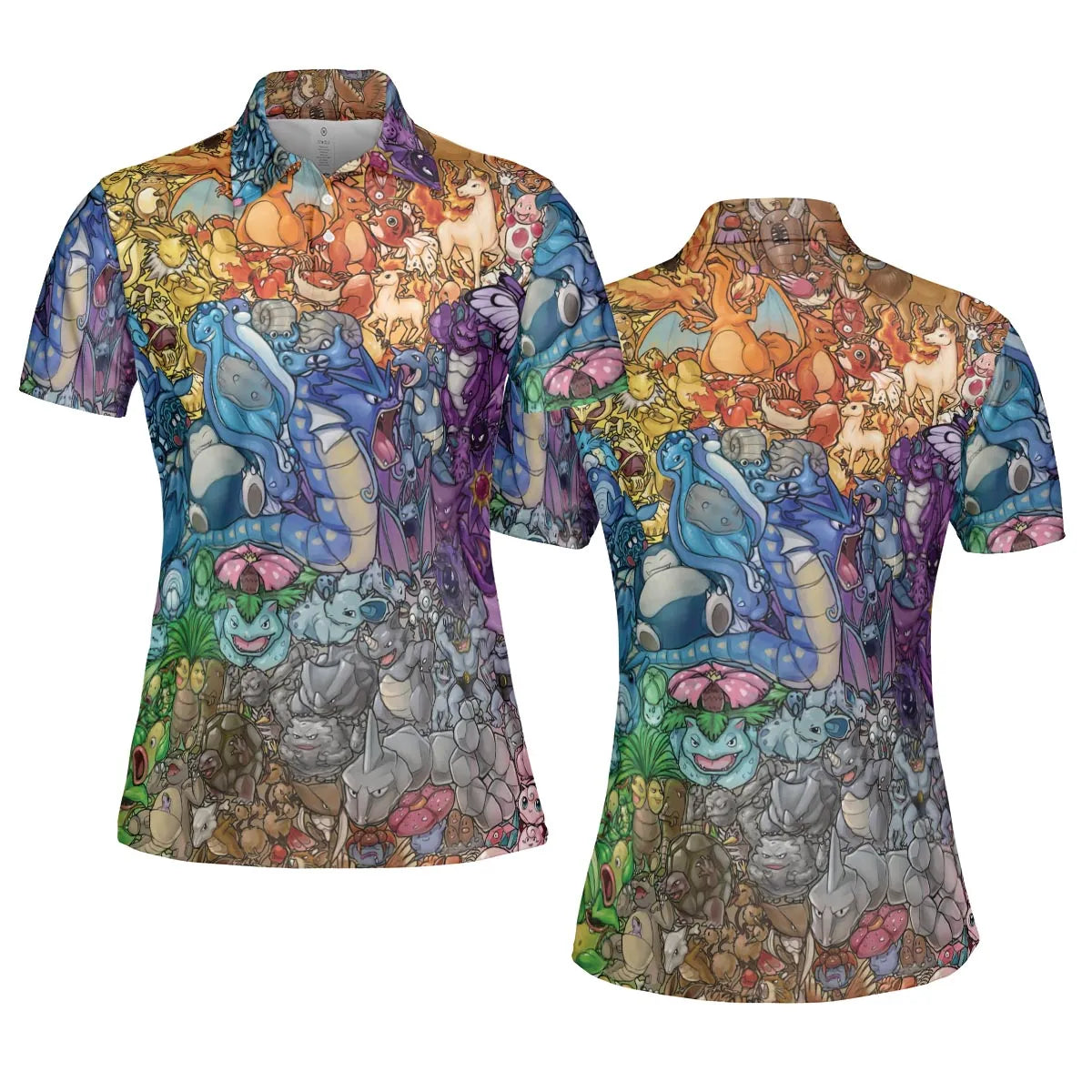Rainbow Epic Pokemon AOP Men/Women Polo Shirt