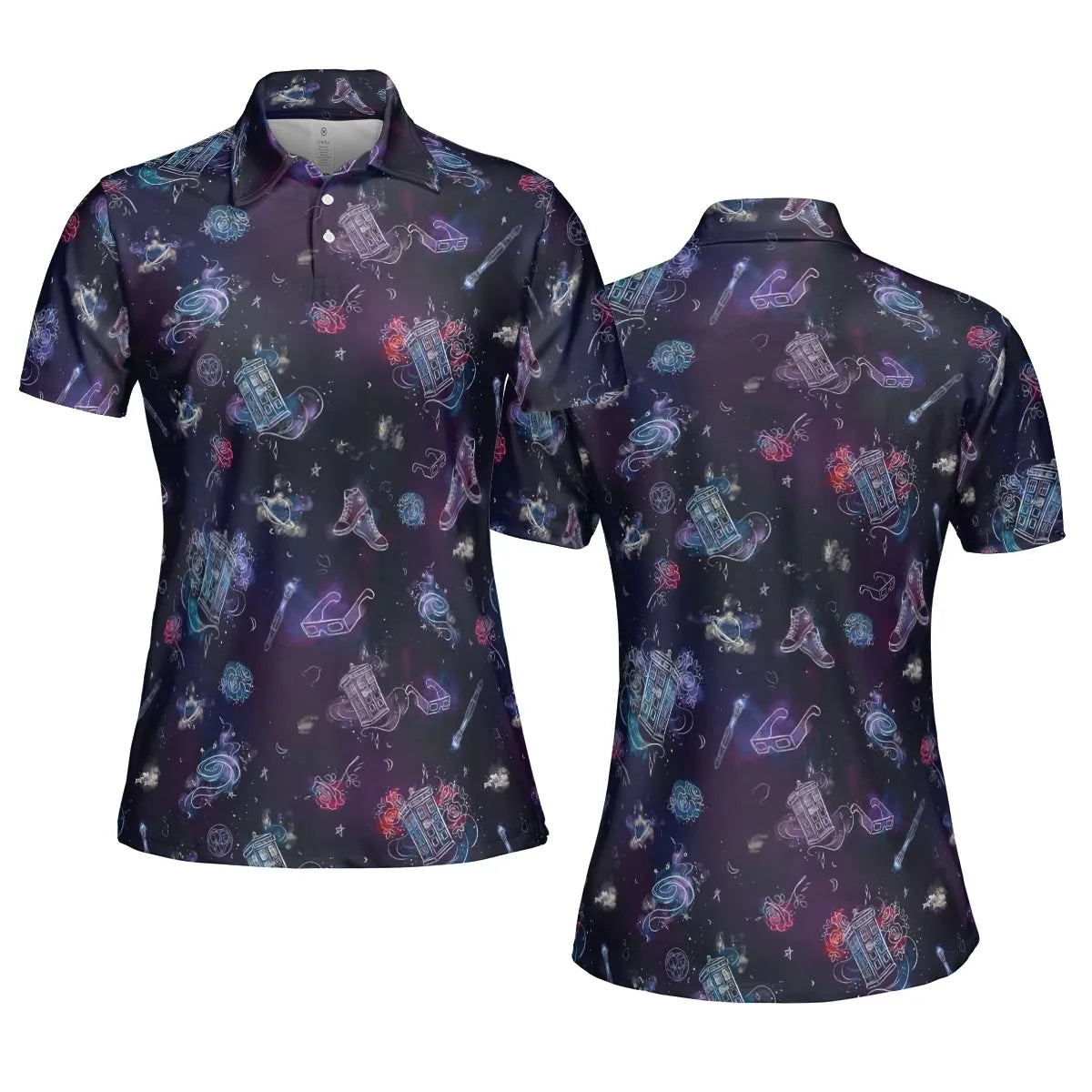Tardis Doctor Who Seamless AOP Men/Women Polo Shirt