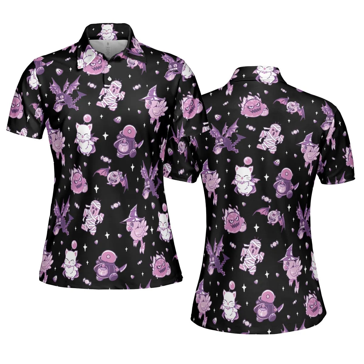 Halloween Final Fantasy Cuties AOP Men/Women Polo Shirt