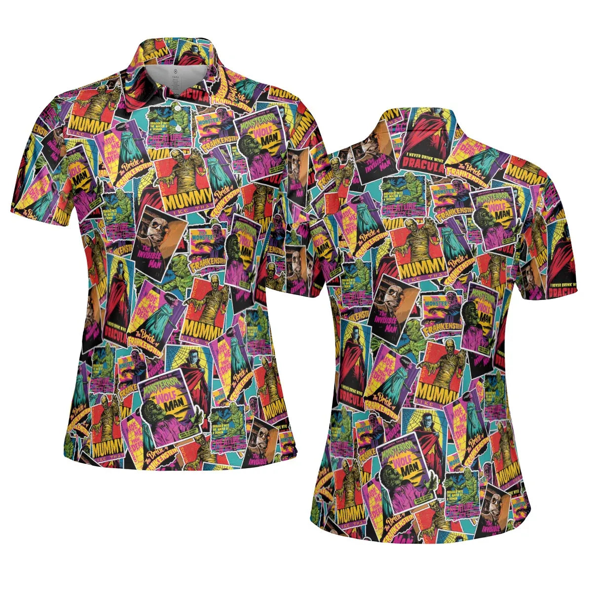 Multi Monster Pop Badges AOP Men/Women Polo Shirt