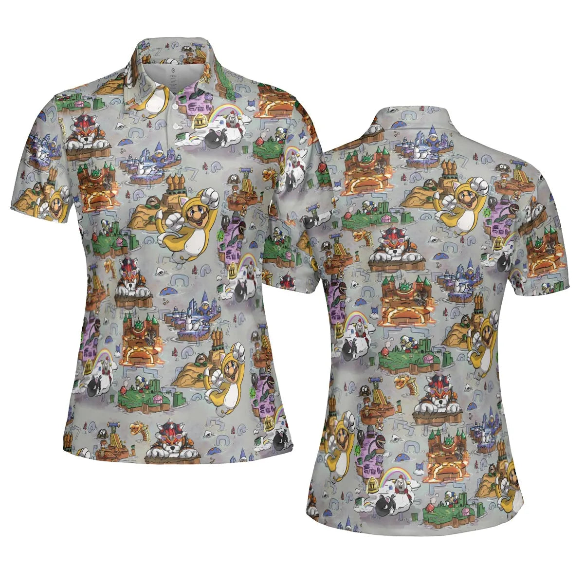 Mushroom World Super Mario Worlds AOP Men/Women Polo Shirt