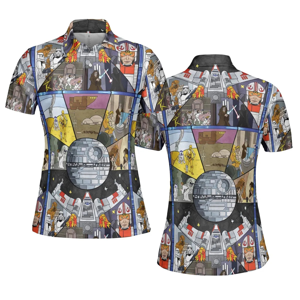 Stained Glass Star Wars AOP Men/Women Polo Shirt
