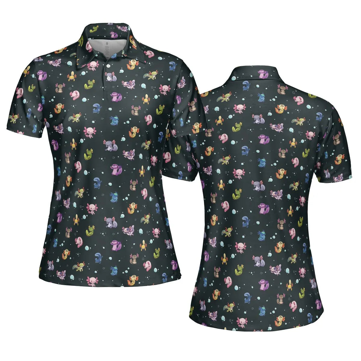 Axolotls Of The World Pattern AOP Men/Women Polo Shirt