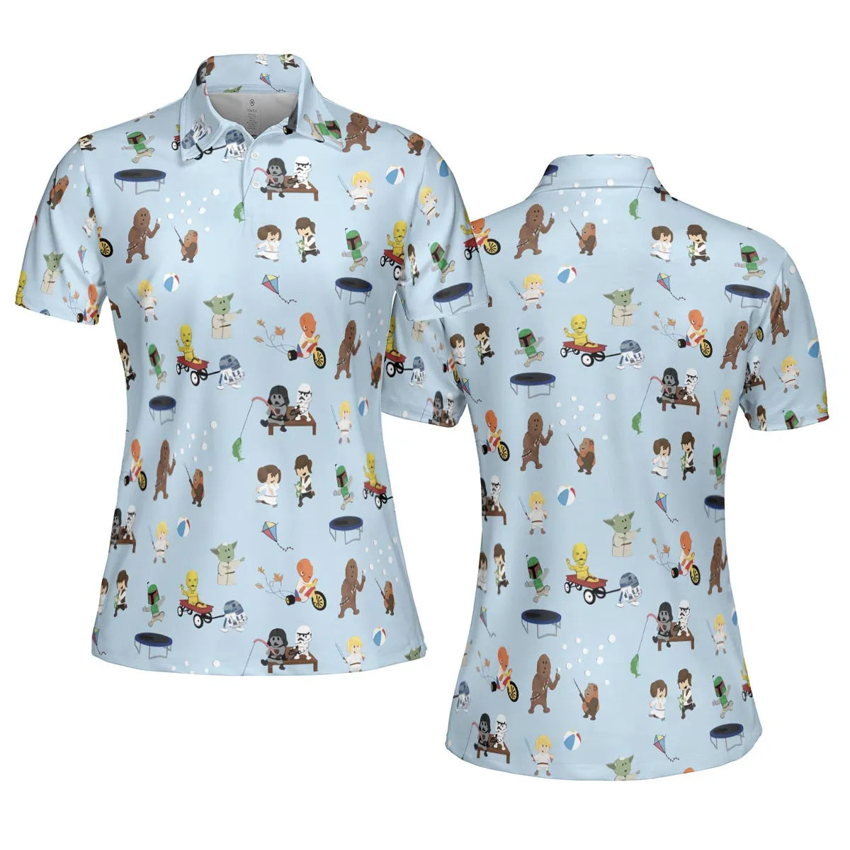 Go Fishing with Star Wars Characters AOP Men/Women Polo Shirt
