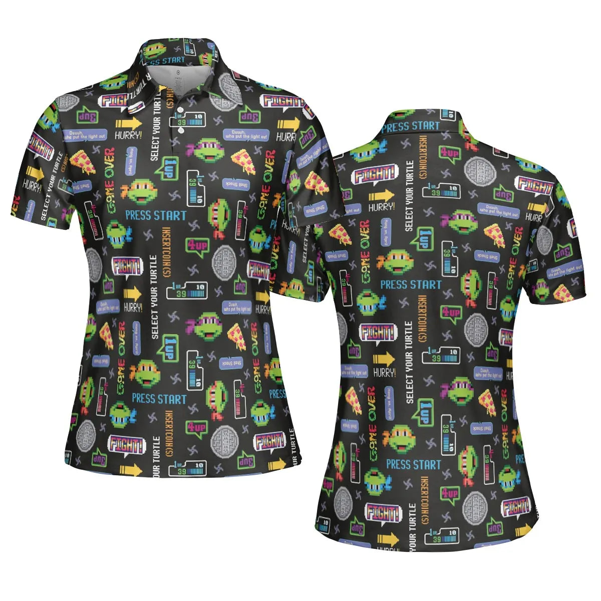 The TMNT Pixel Characters AOP Men/Women Polo Shirt