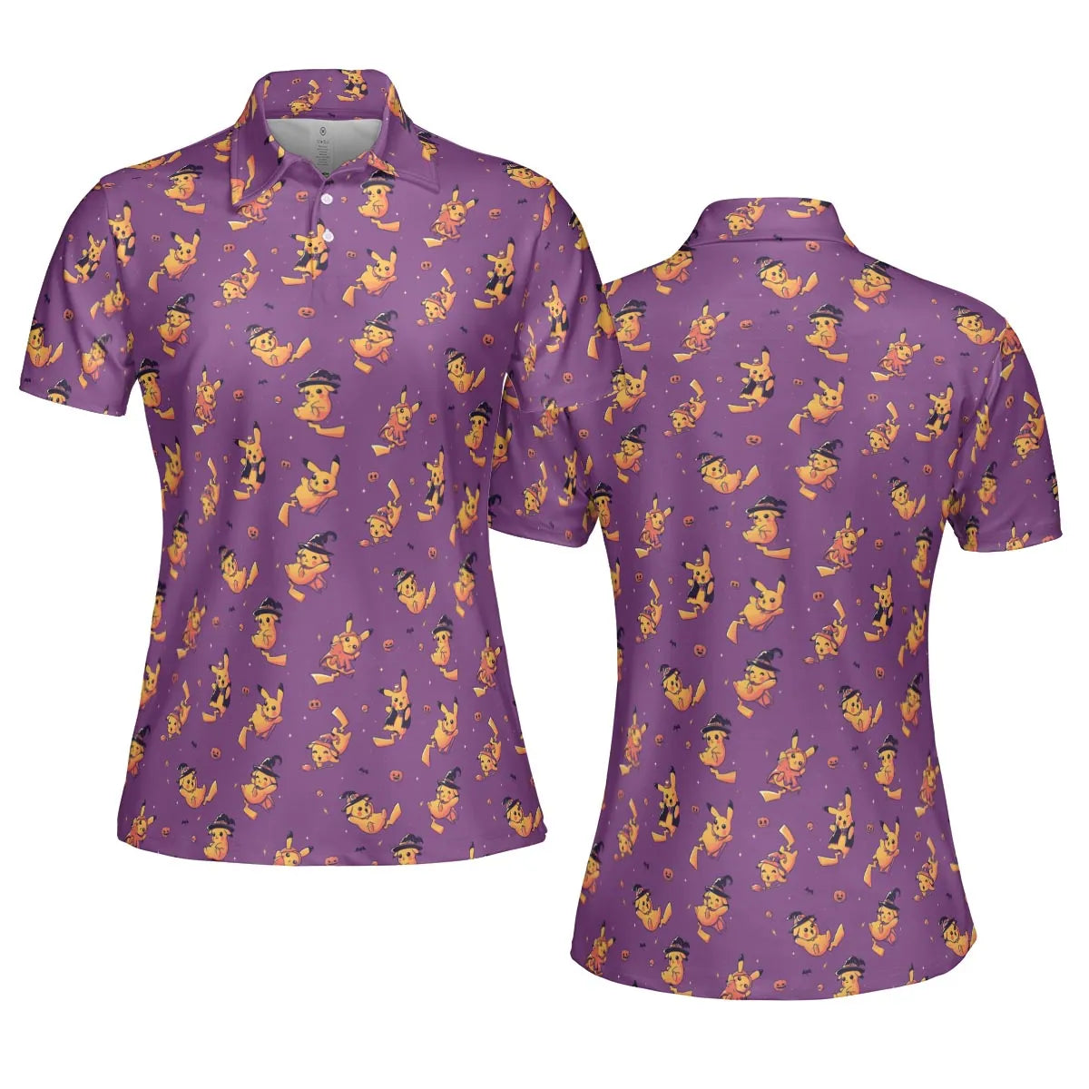 Electric Halloween Cute Pikachu Pattern AOP Men/Women Polo Shirt