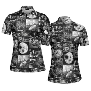 Le Voyage Dans La Lune 1902 AOP Men/Women Polo Shirt