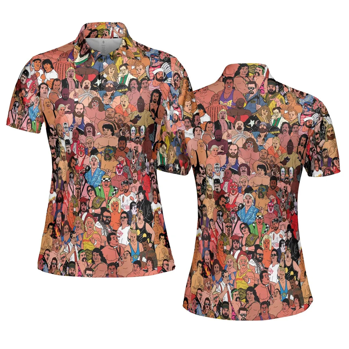 90s Professional Wrestlers AOP Men/Women Polo Shirt