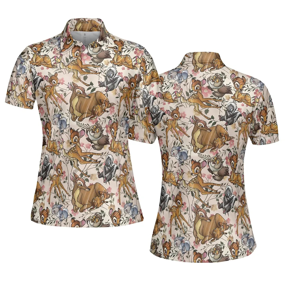 Little Wild Bambi AOP Men/Women Polo Shirt