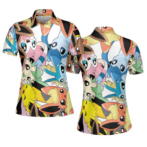 Cute Eevee Evolution Pokemon AOP Men/Women Polo Shirt